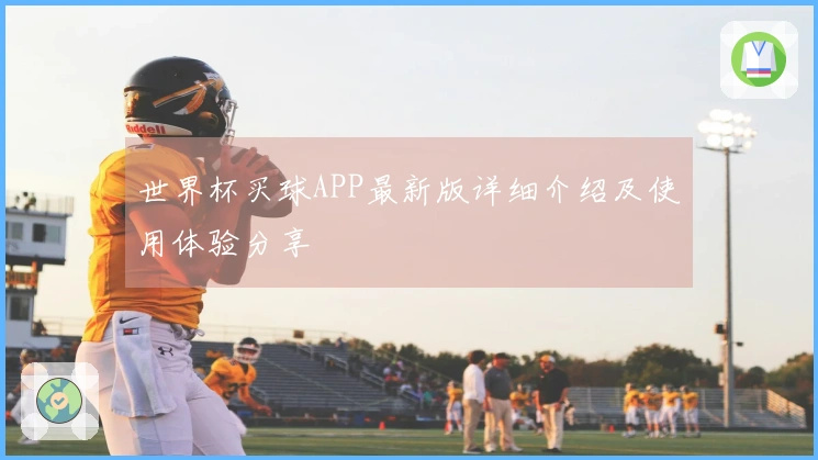 世界杯买球APP最新版详细介绍及使用体验分享